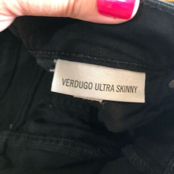 Paige Verdugo Ultra Skinny Jeans Black Eclipse Destructed Distressed Size 32 - Picture 11 of 12